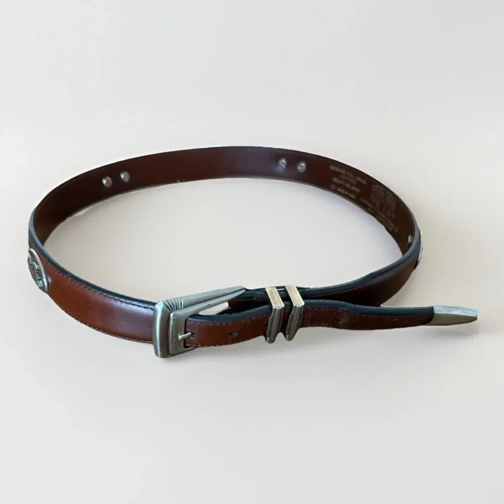 ZEP-PRO Belt Mens‎ Size 32 Brown Full Grain Leather Mississippi State University
